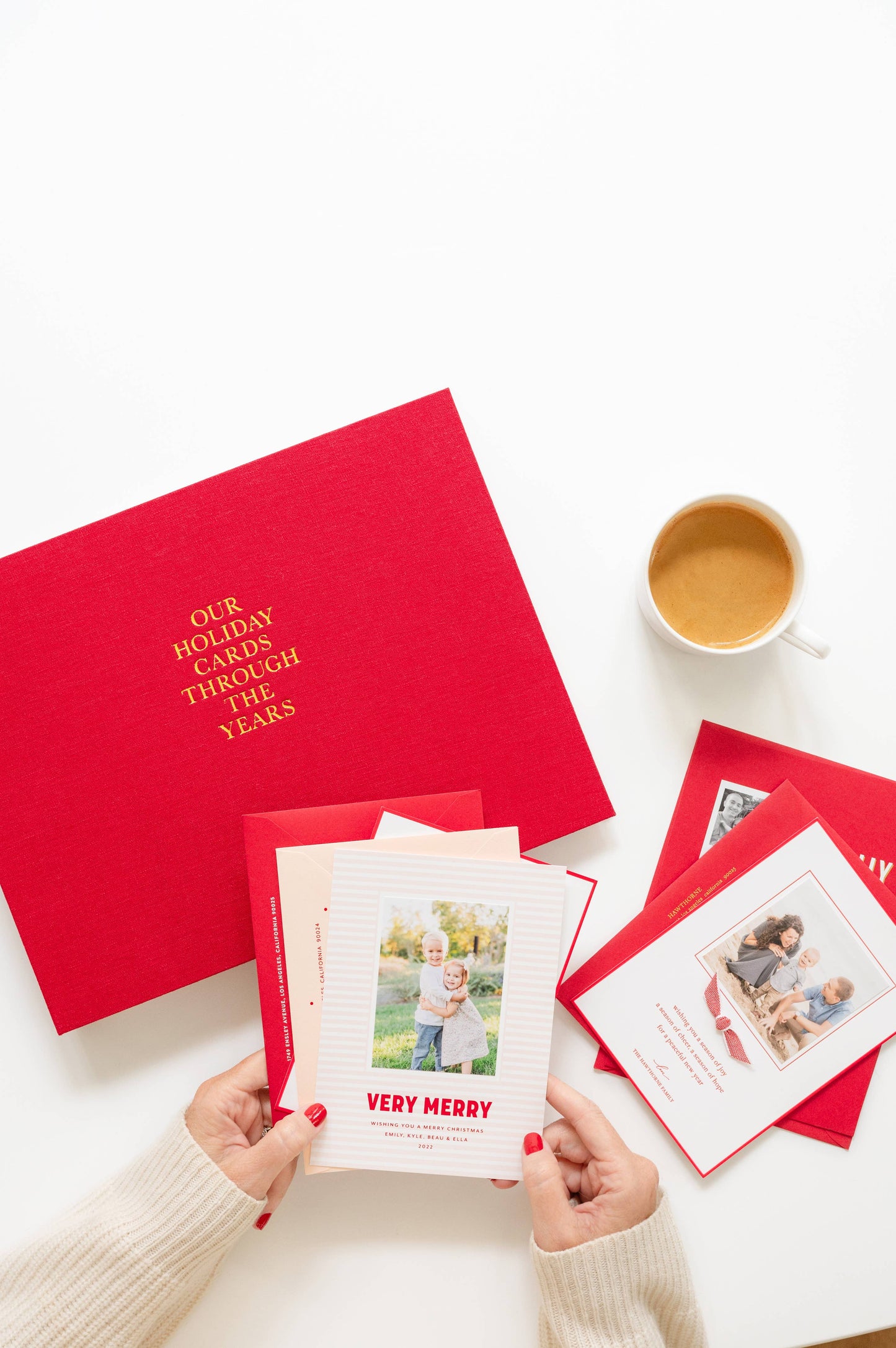 Grey Holiday Card Keepsake Book