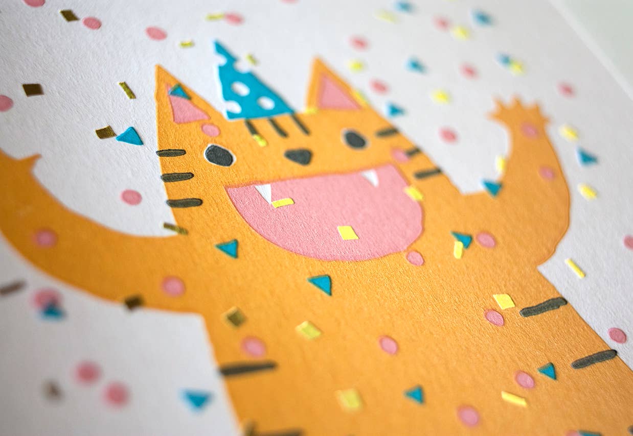 Confetti Cat Card