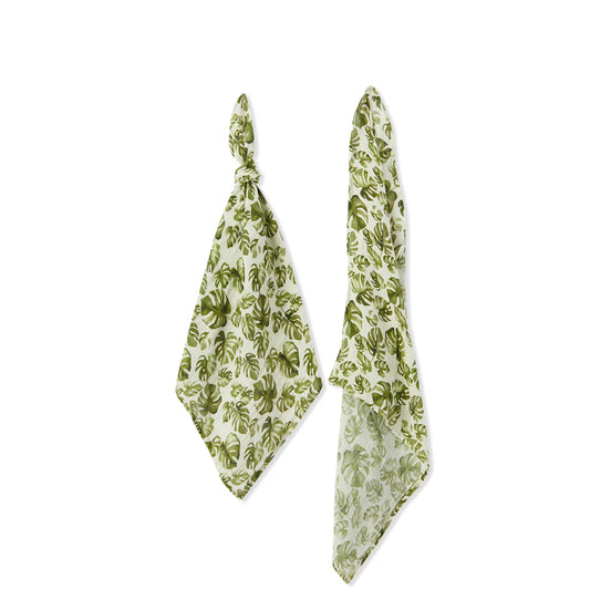Organic Cotton Burp Cloth Island Leaf