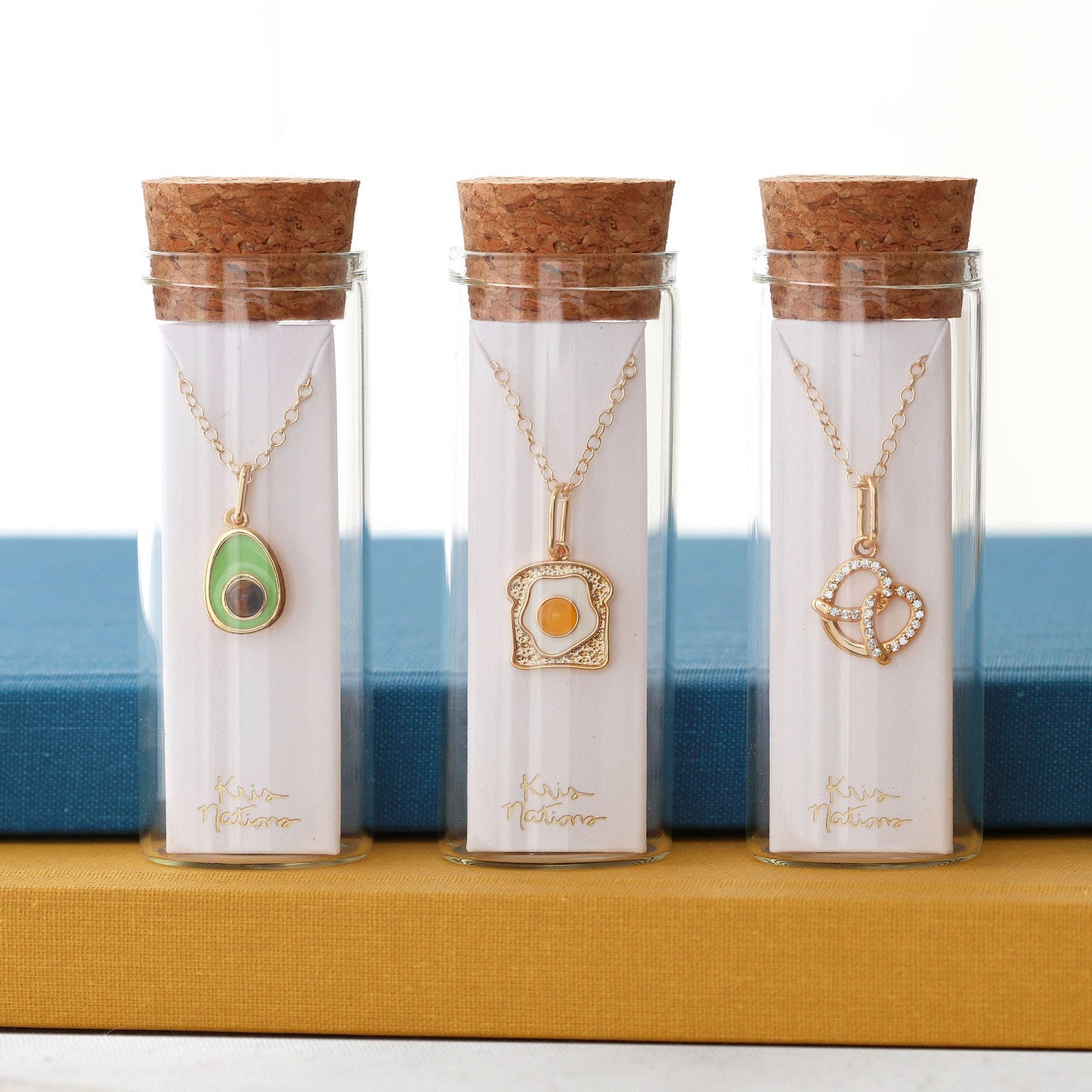 Pretzel Crystal Charm Necklace