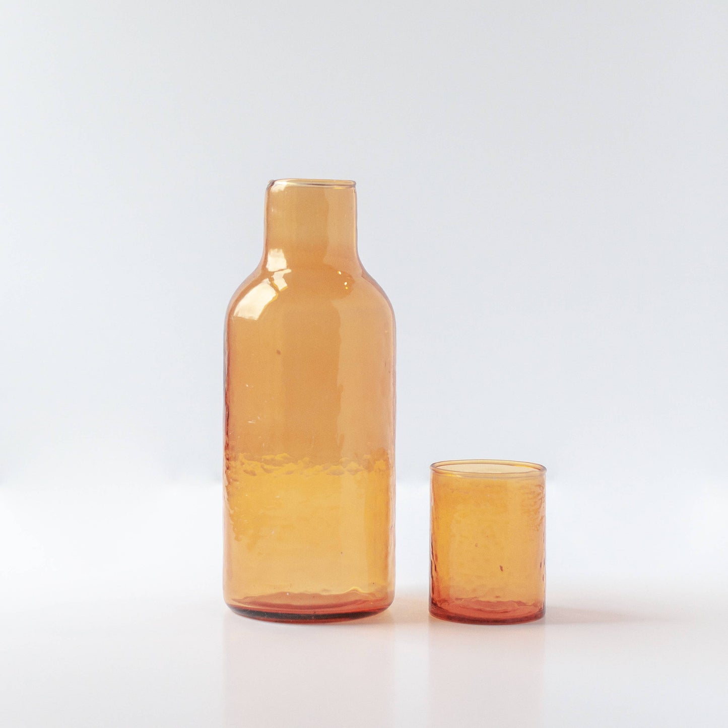 Handblown Hammered Glass Carafe