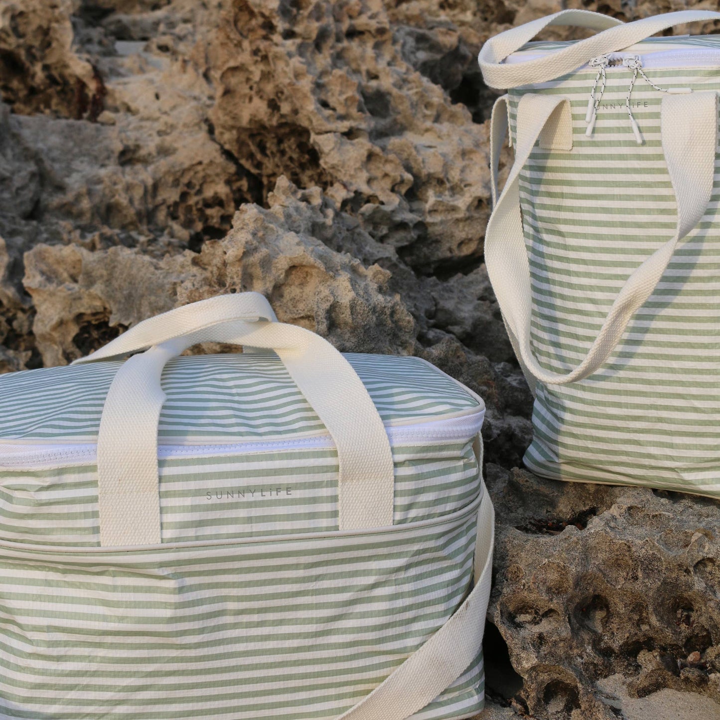 Light Cooler Bag La Palma Sage Stripe