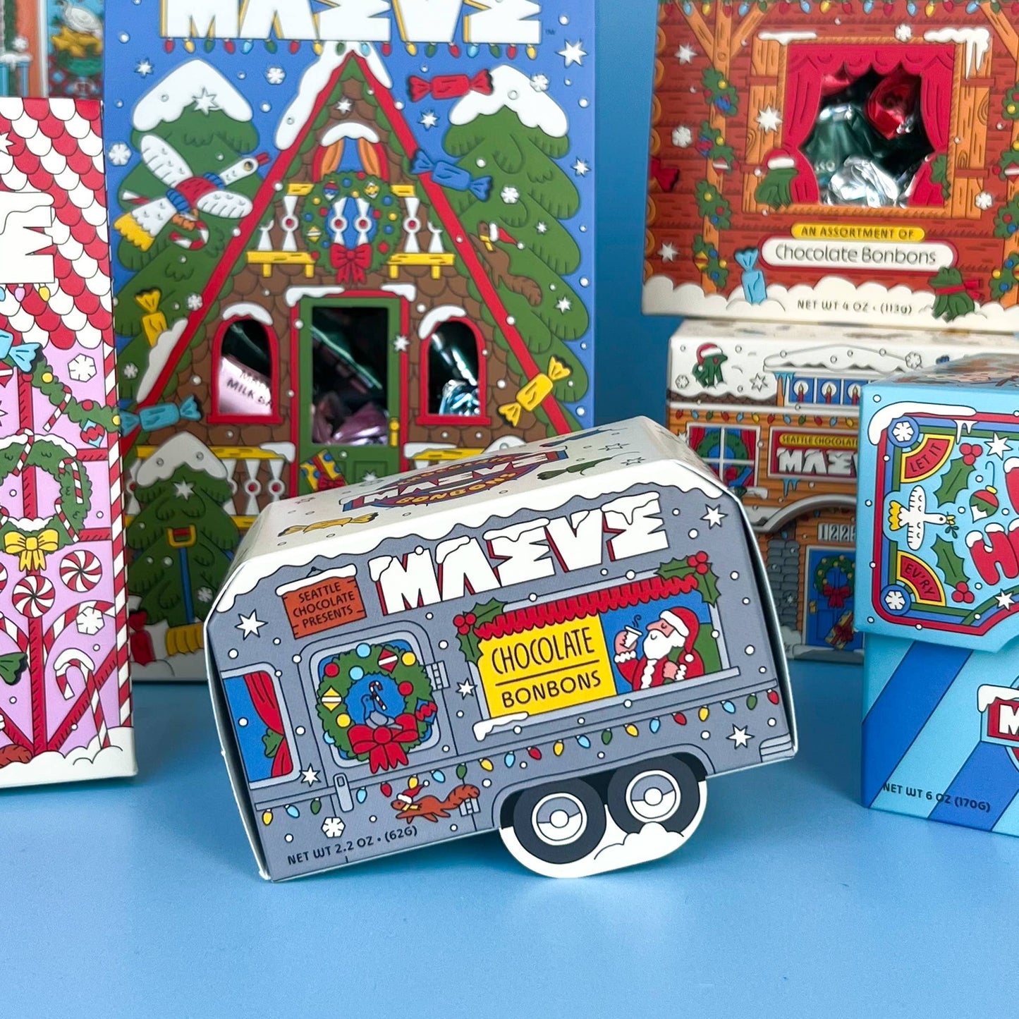 Santa's Camper 2.2oz Bonbon Box