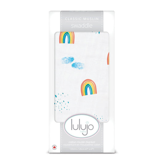 Rainbow Sky Lulujo Cotton Swaddle