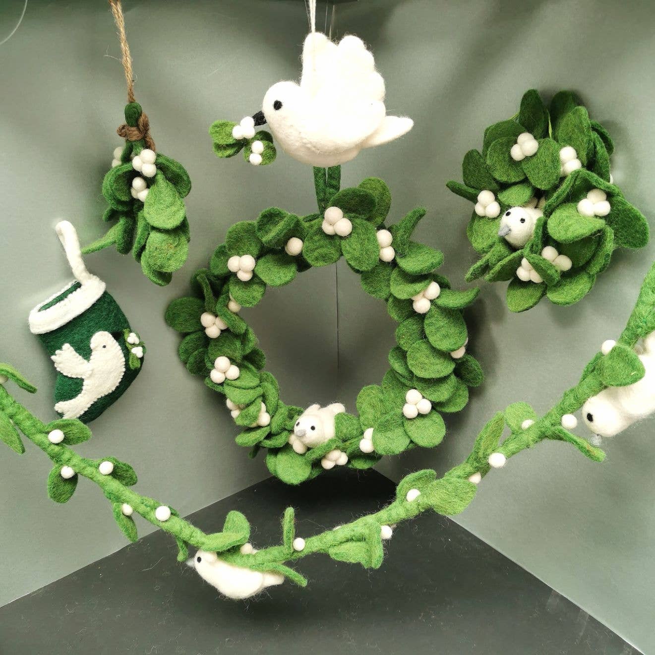 Mistletoe Dove Ornament