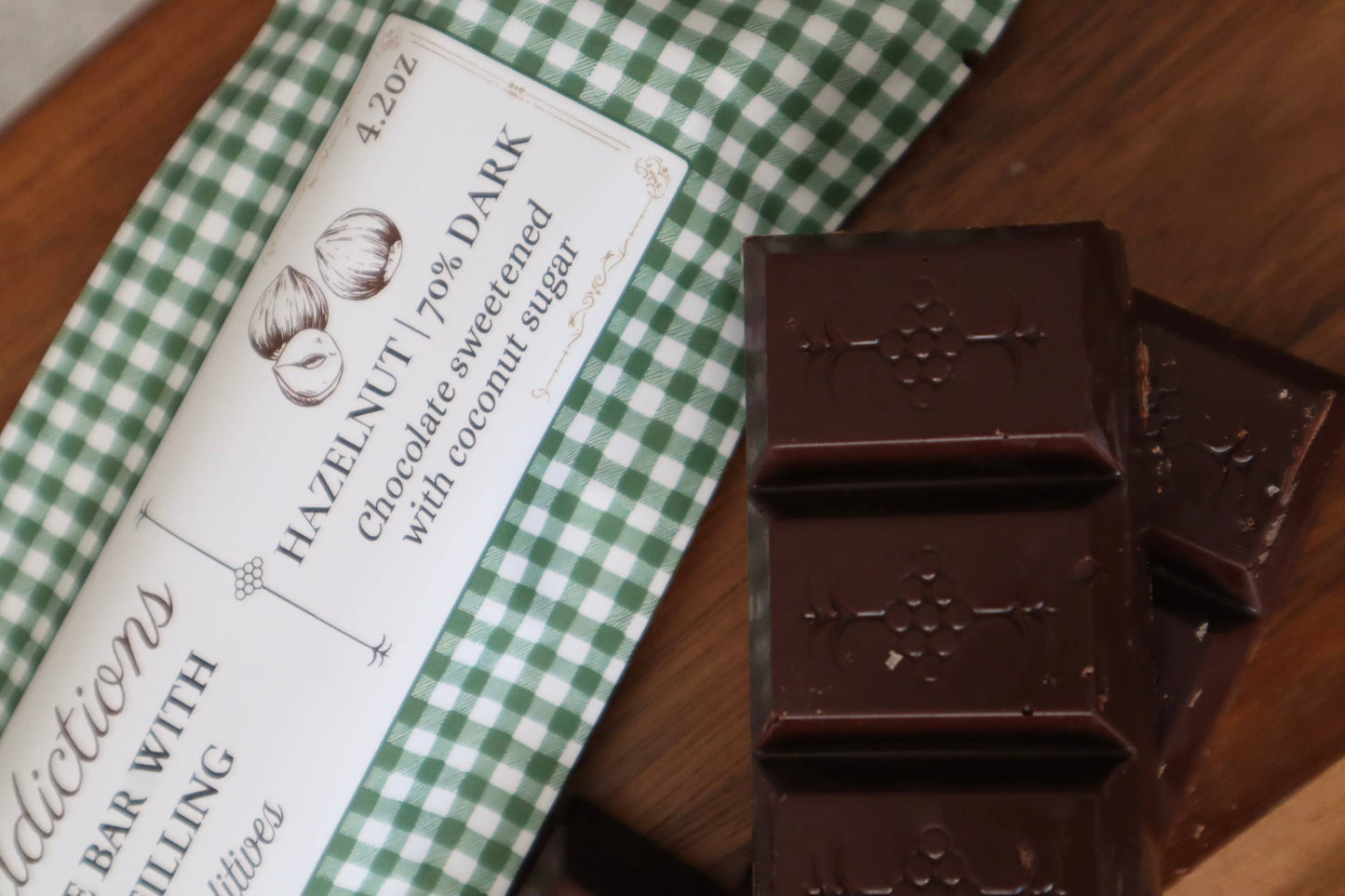 Hazelnut Dark Chocolate Large Mild Addictions Bar