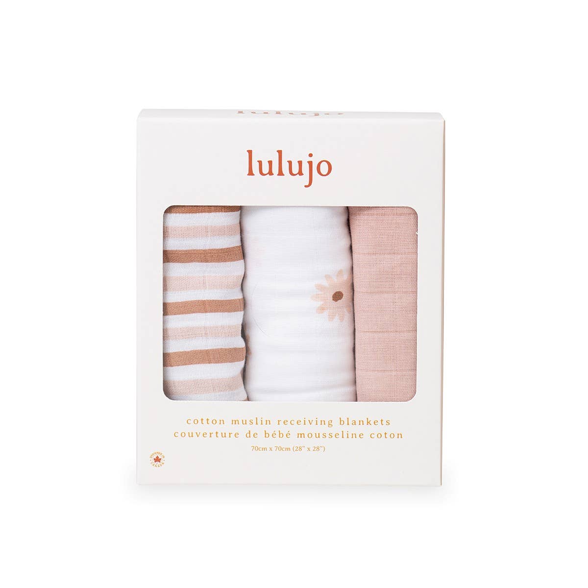 Lulujo Daisies Muslin Receiving Blankets 3 pk