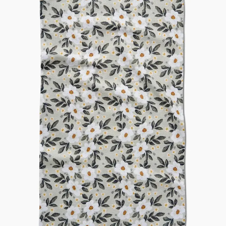 Painted Spring Flowers Tea Towel
