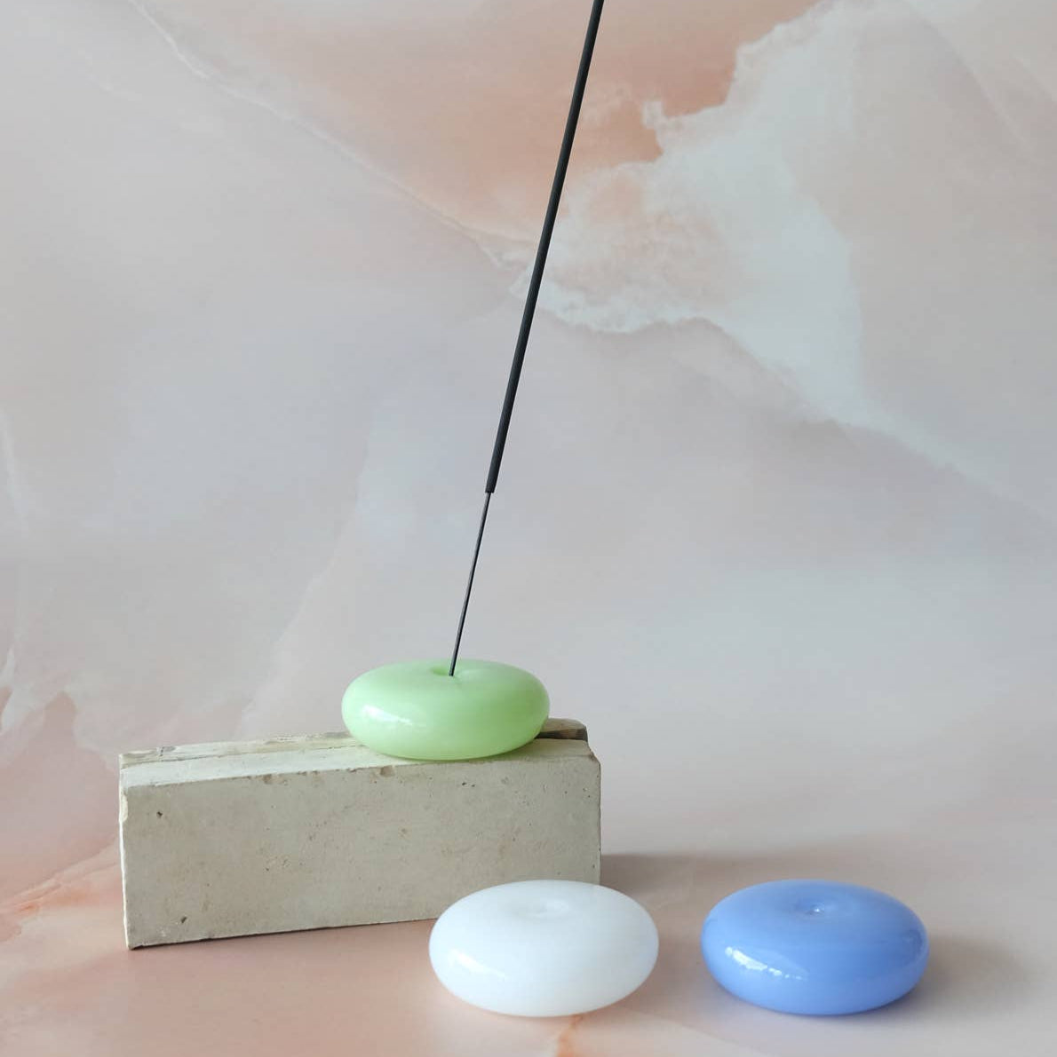 Milk Glass Bubble Incense Holder