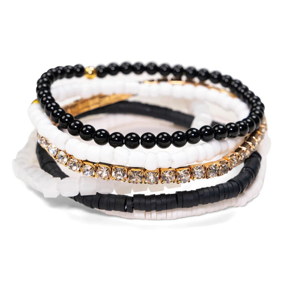 Black & White Candy Crystal Bracelet Set