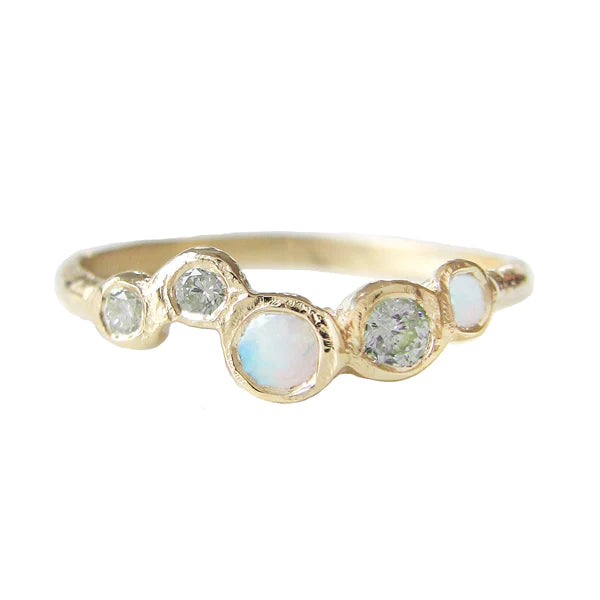 Effervescence Opal + Green Sapphire Ring