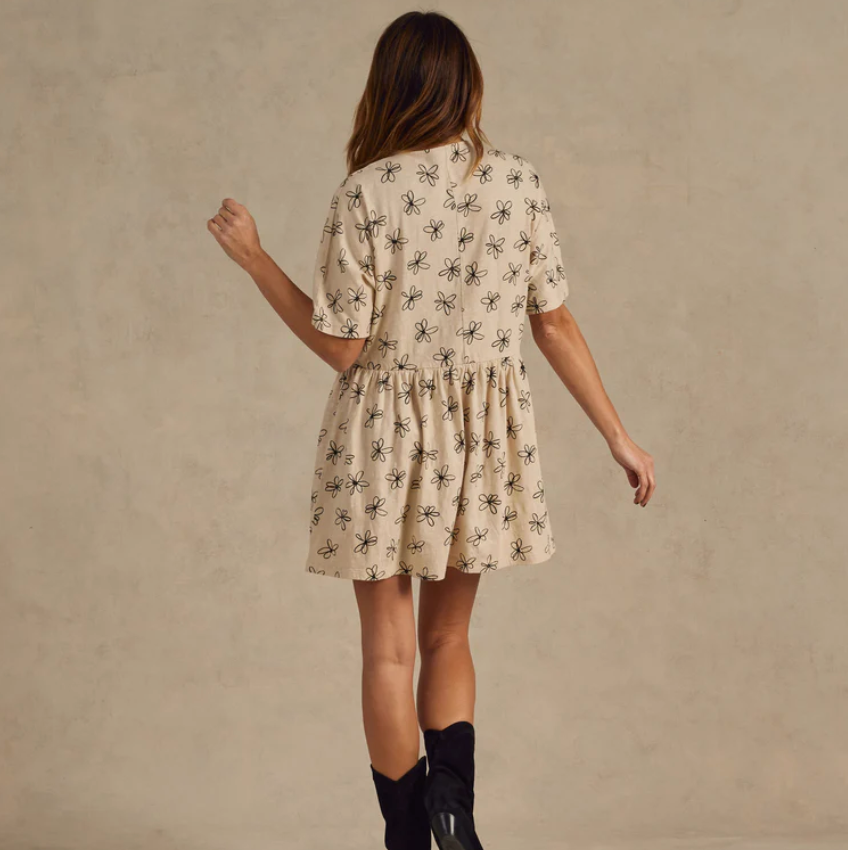 Button Jersey Mini Dress