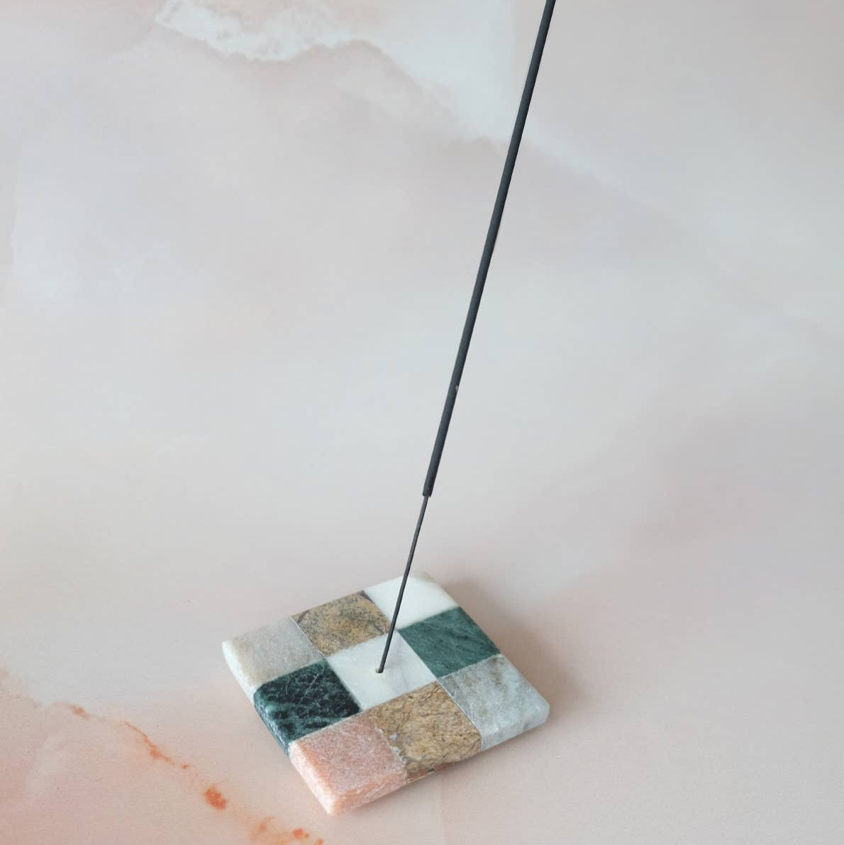 Marble Checks Incense Holder