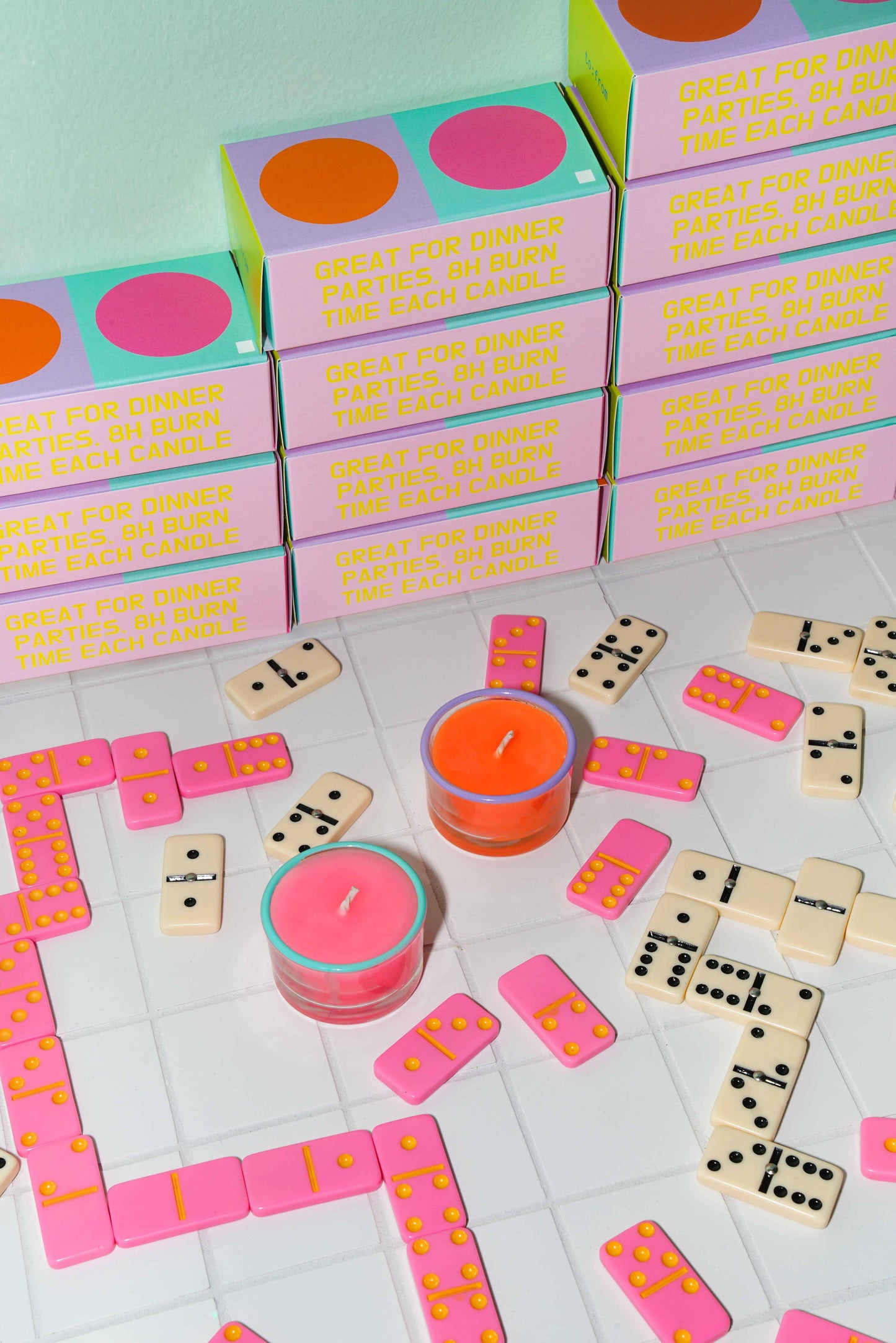 Orange & Pink Party Candle