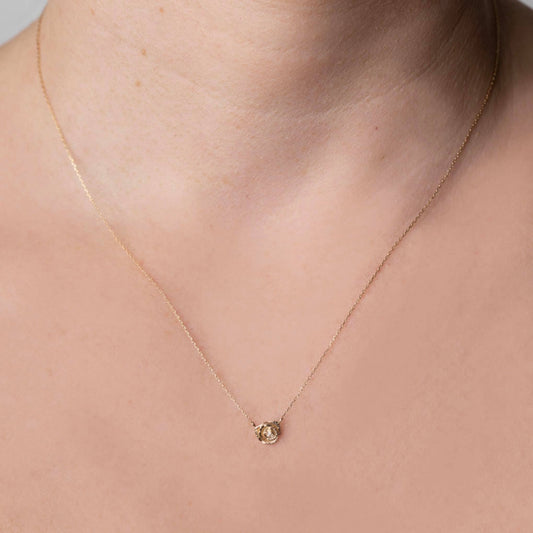 Rose 14kt Gold Diamond Pendant