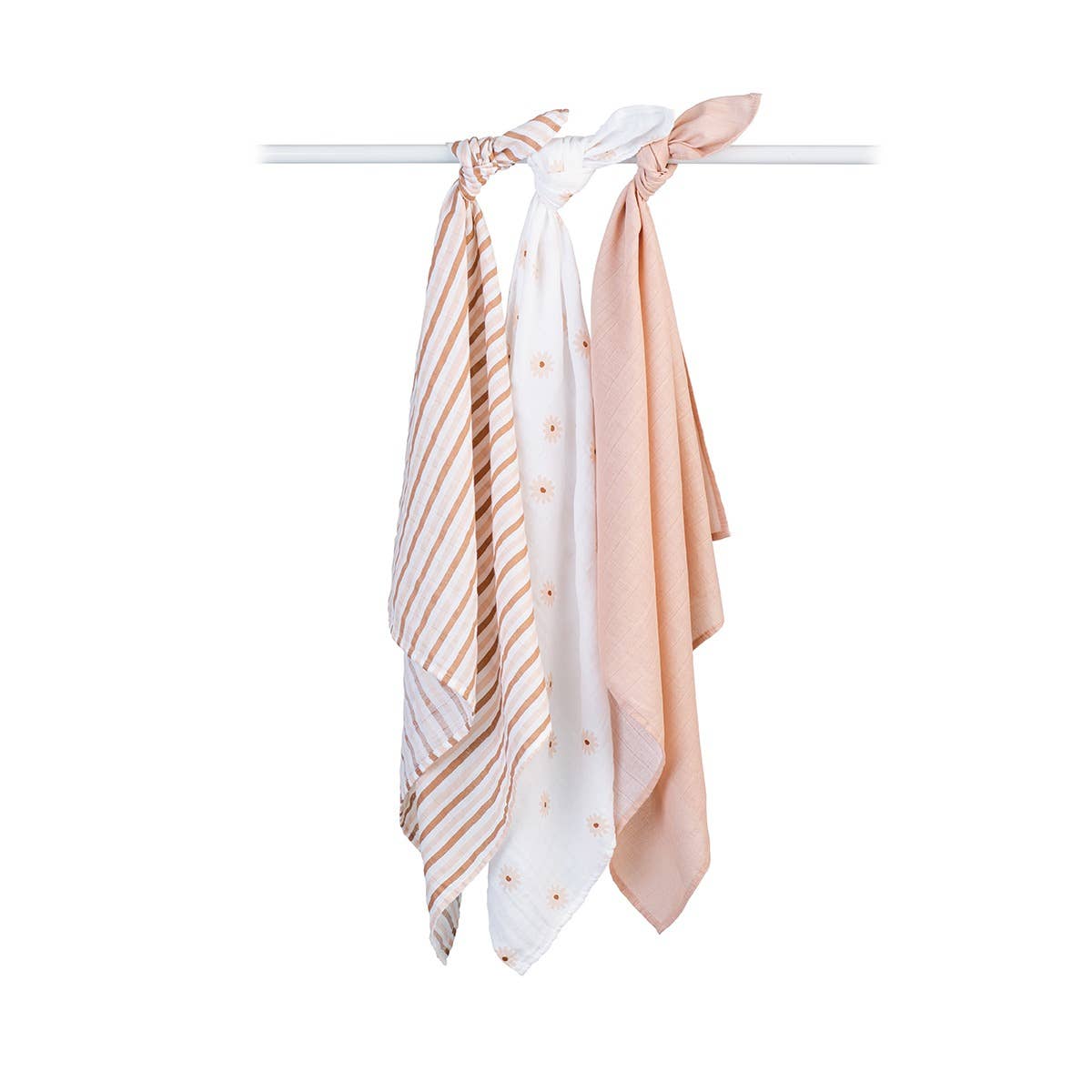 Lulujo Daisies Muslin Receiving Blankets 3 pk