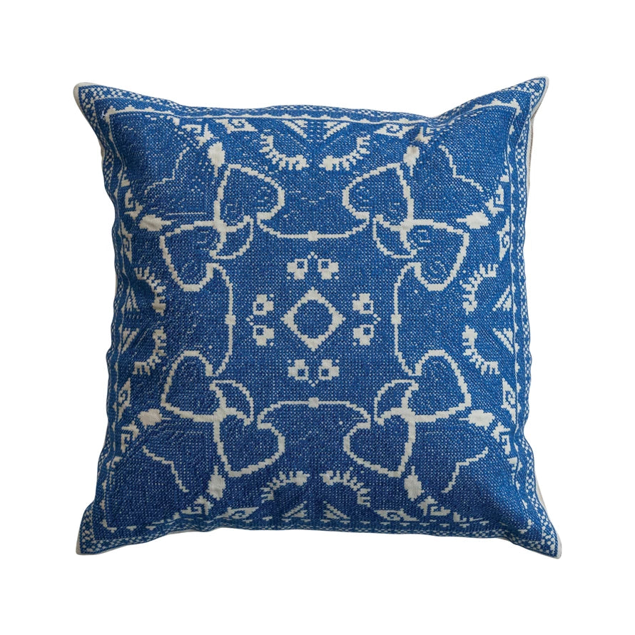 Embroidered Chambray Pillow
