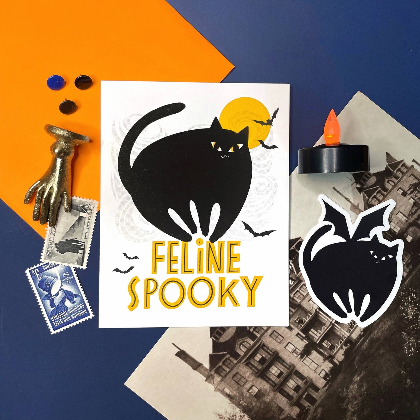 Feline Spooky - Halloween Cat Greeting Card