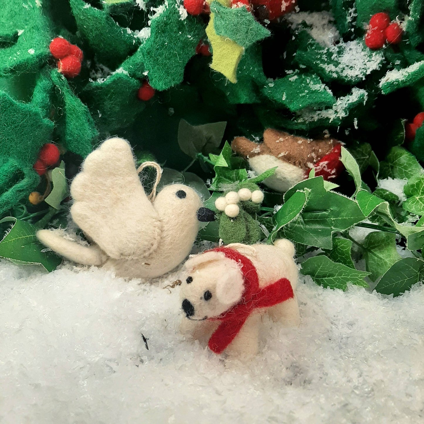 Mistletoe Dove Ornament