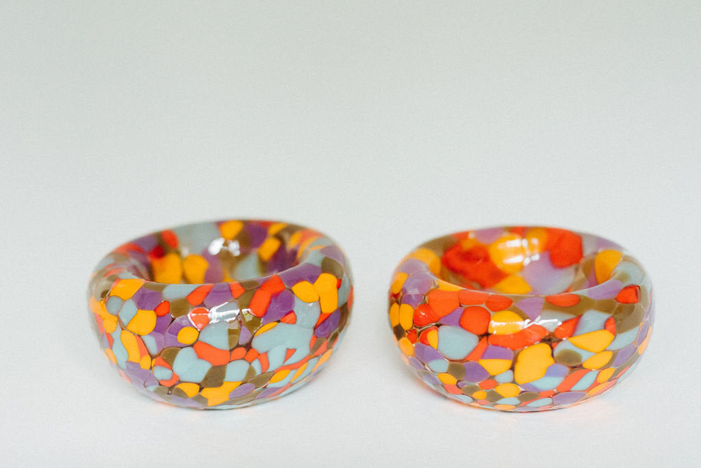 Glass Blown Bubble Bowl