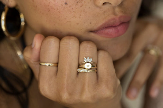 Baby Signet Diamond Ring