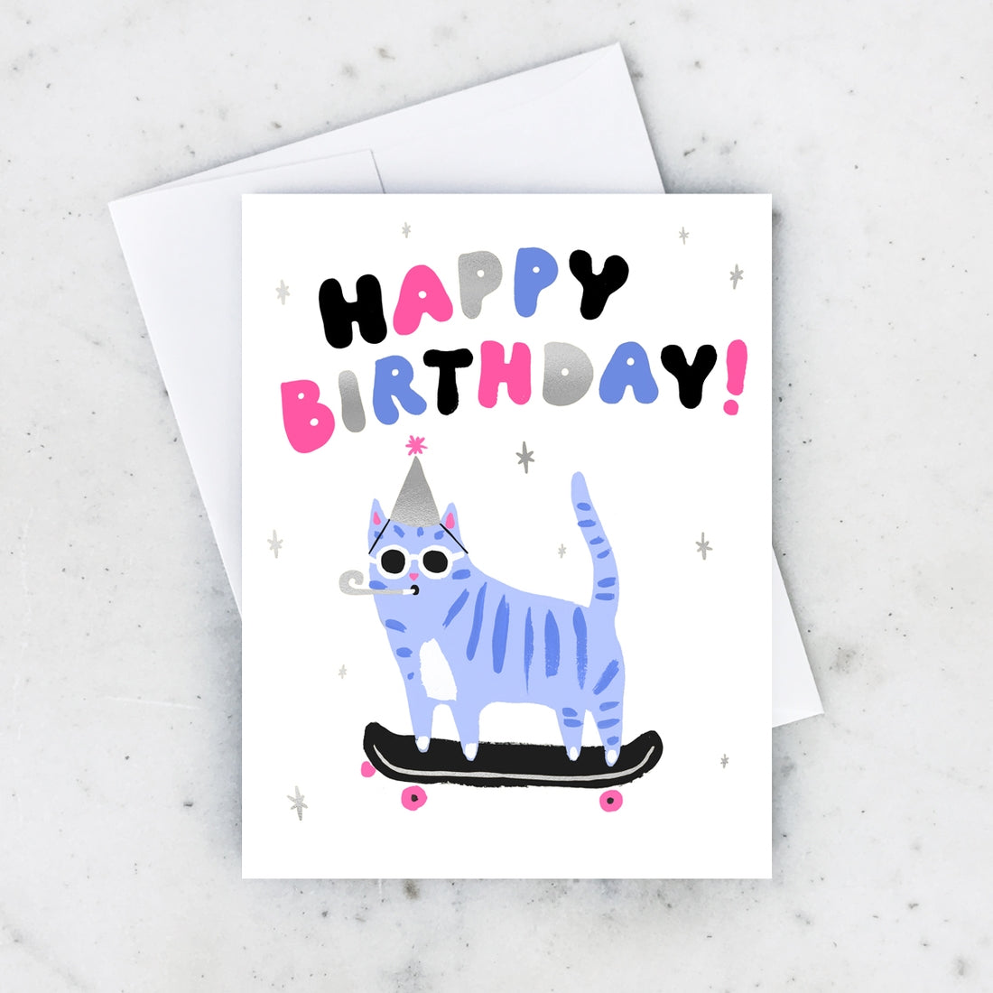 Skater Cat Card