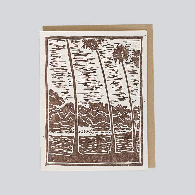 Four Palms In Sunset Card