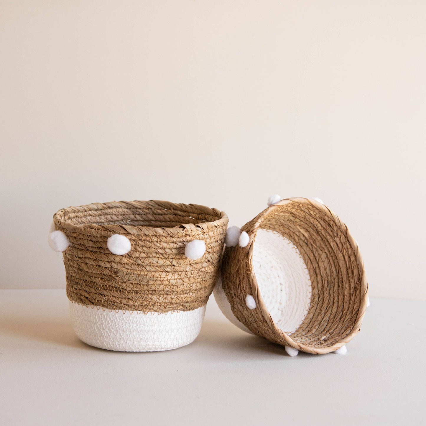 Pom White Baskets