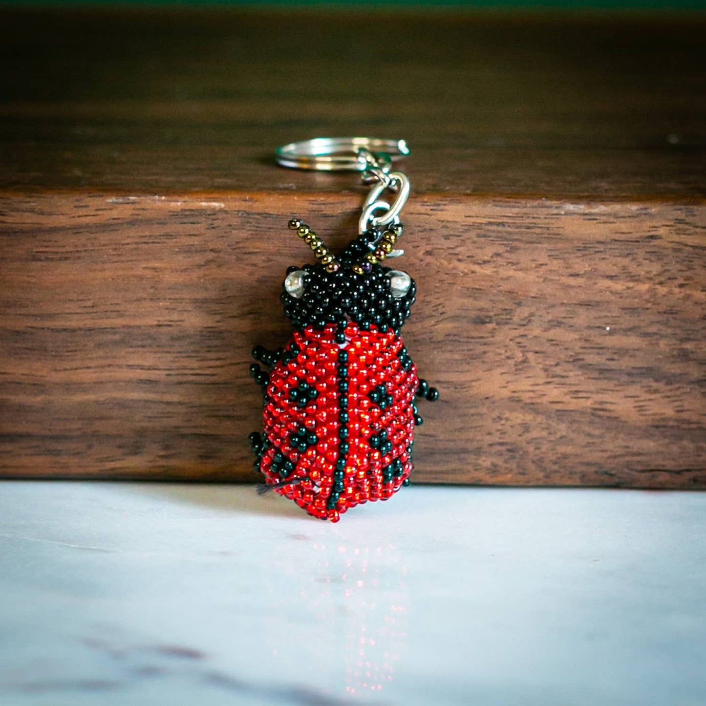 Lady Bug Beaded Keychains