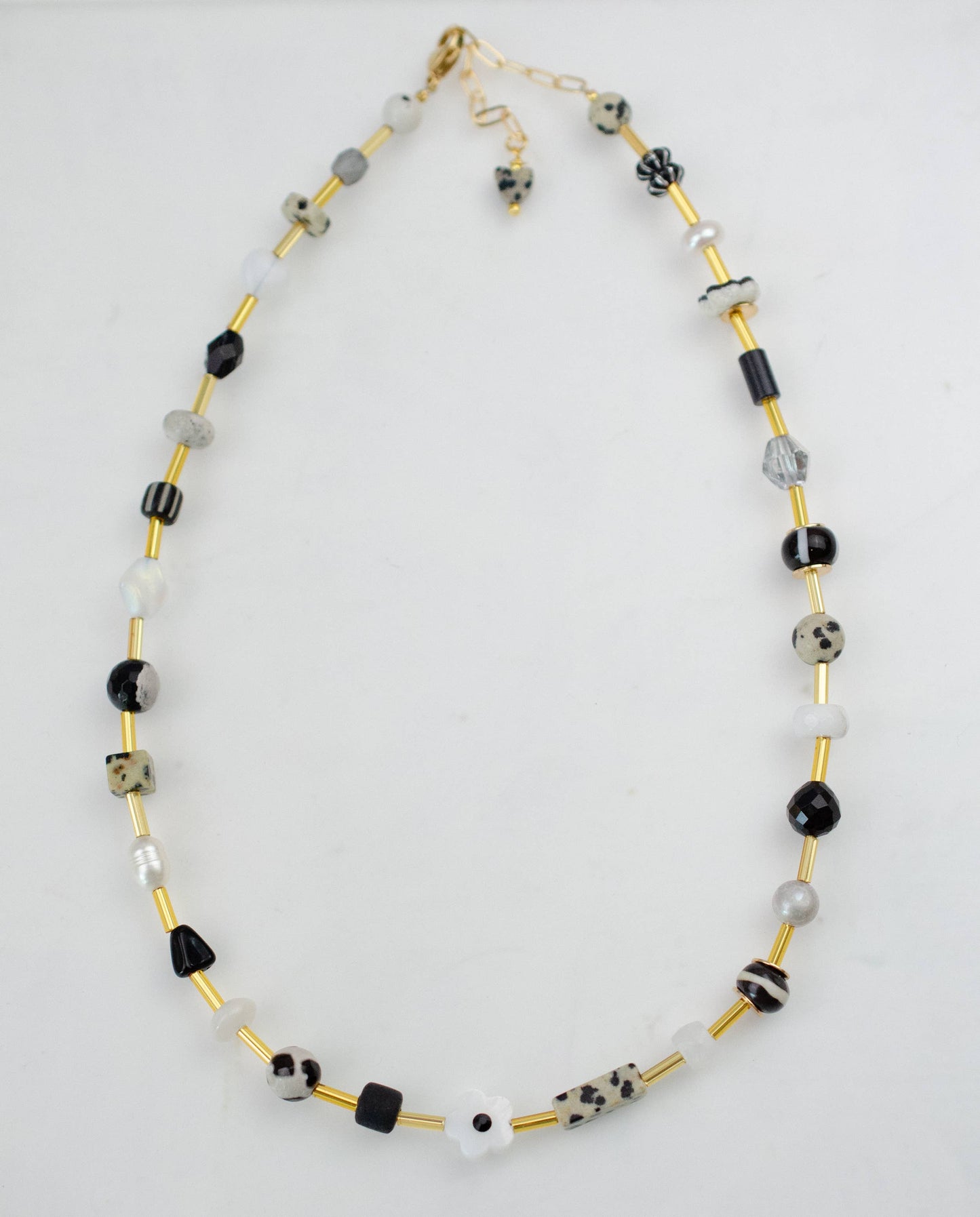 Black and White Beaded Necklace