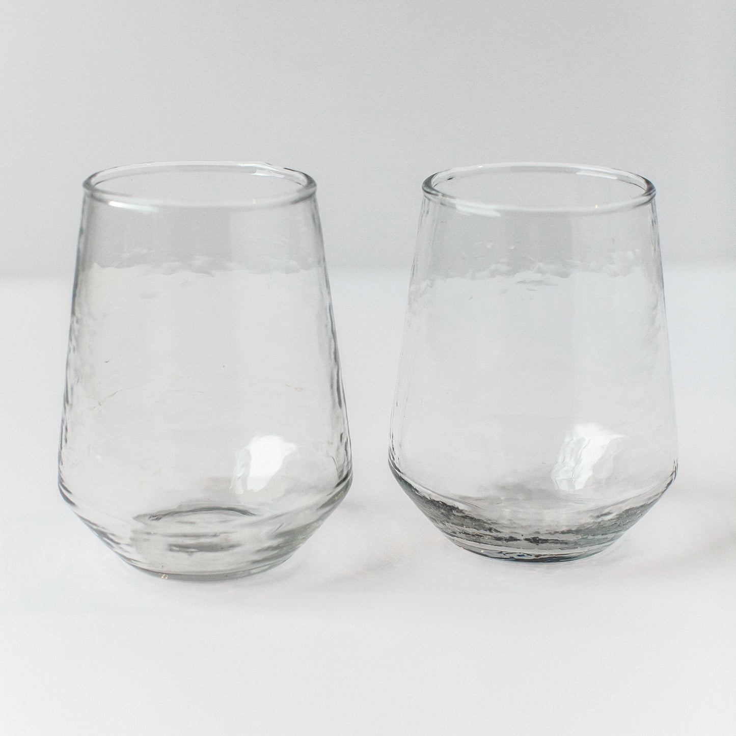 Handblown Hammered Glass Water Tumblers