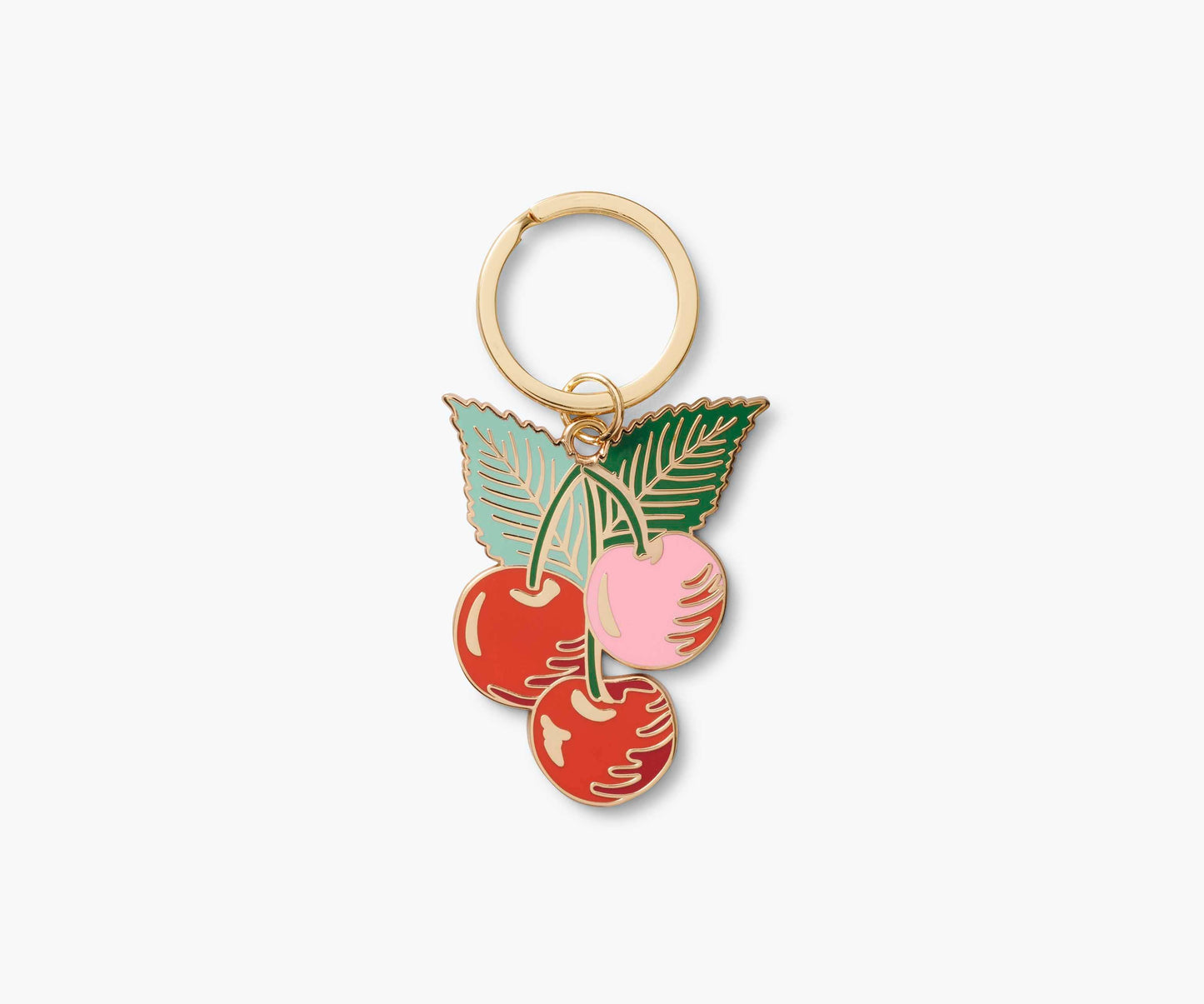 Cherries Enamel Keychain