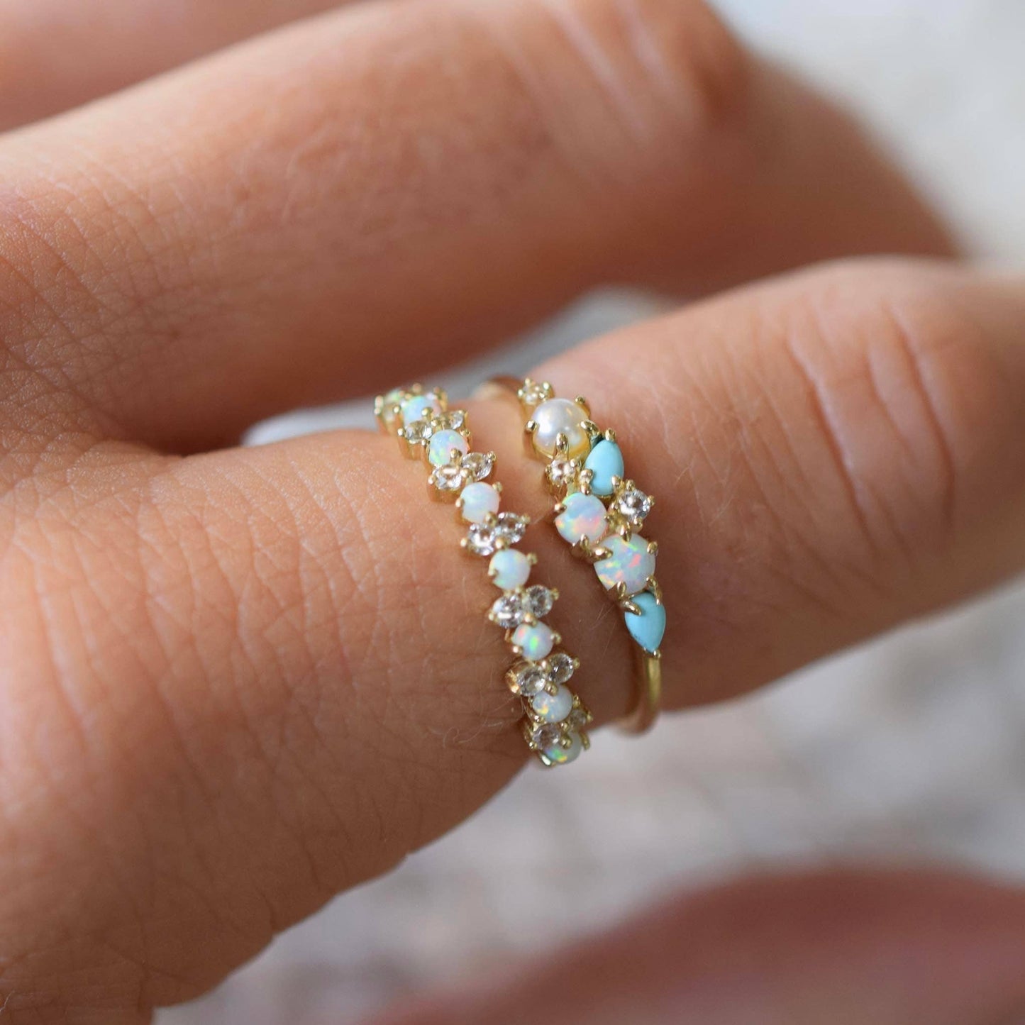 Opal & Sapphire Pia 14kt Gold Ring