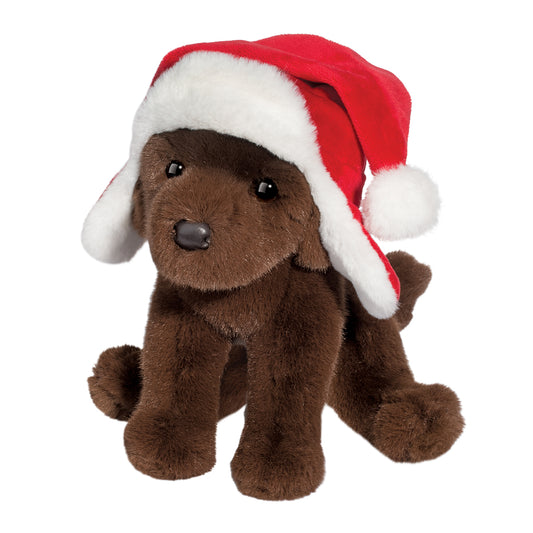 Chocolate Lab Santa Bomber Hat
