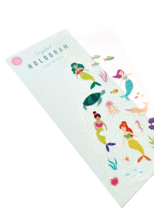 Mermaids Crystal Hologram Clear Stickers