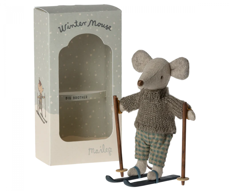 Winter Mouse with Ski Set Big Brother