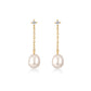 Pearl and Sapphire Droplet 14kt Studs