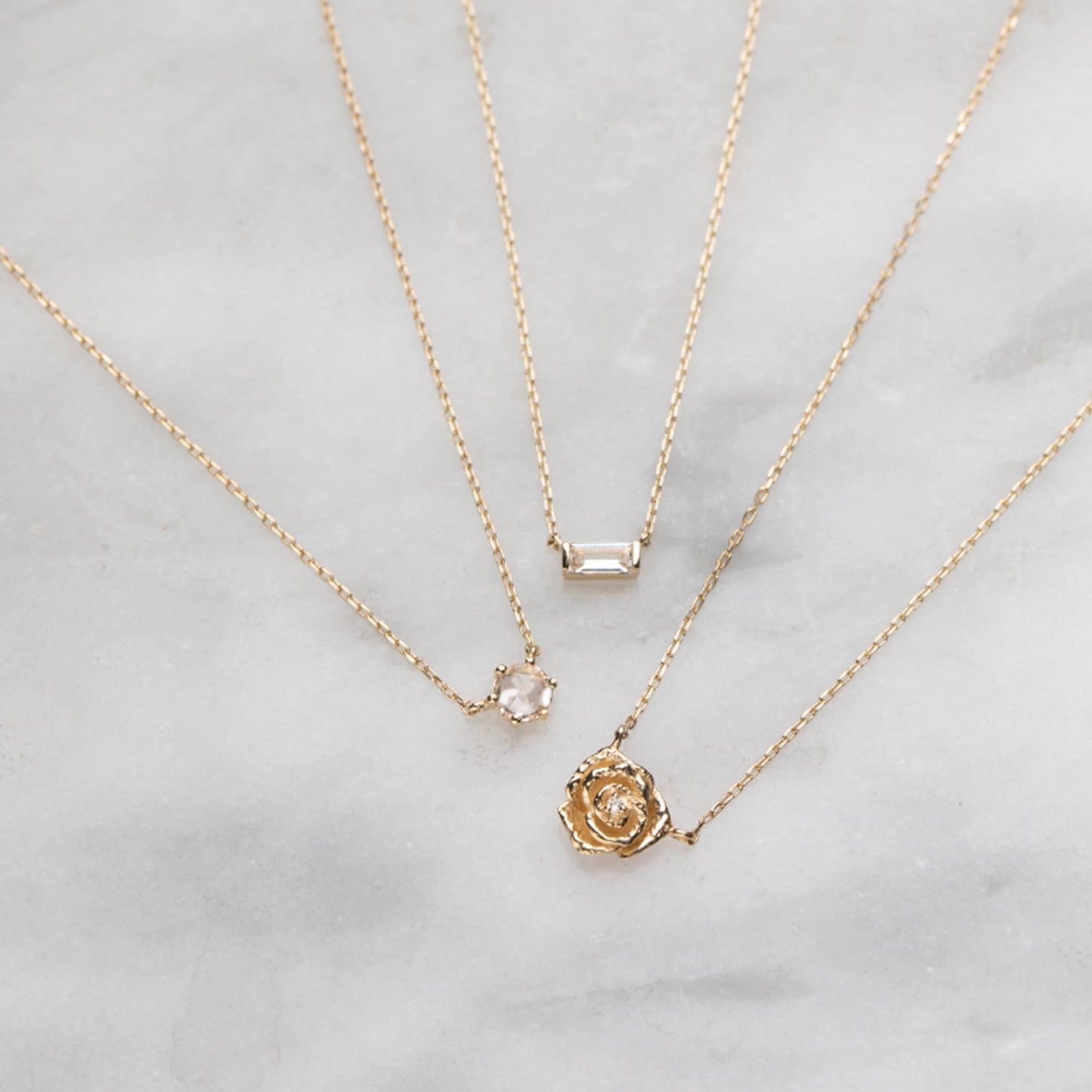 Rose 14kt Gold Diamond Pendant