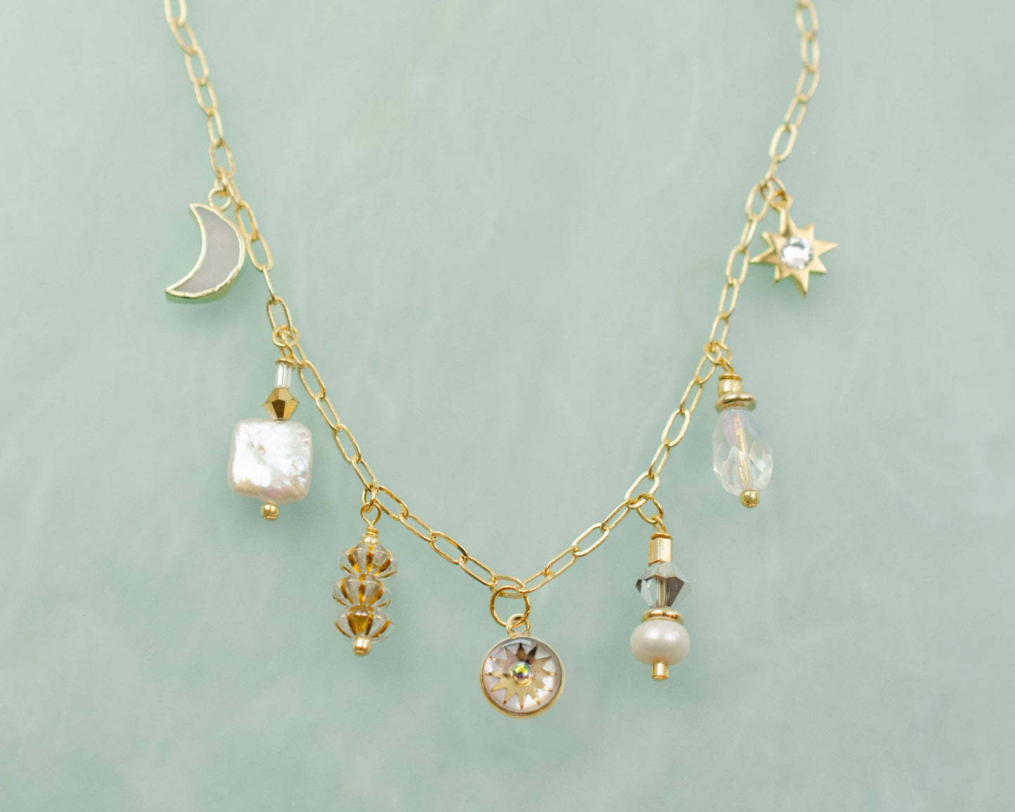 Apollo Pearl Charm Necklace