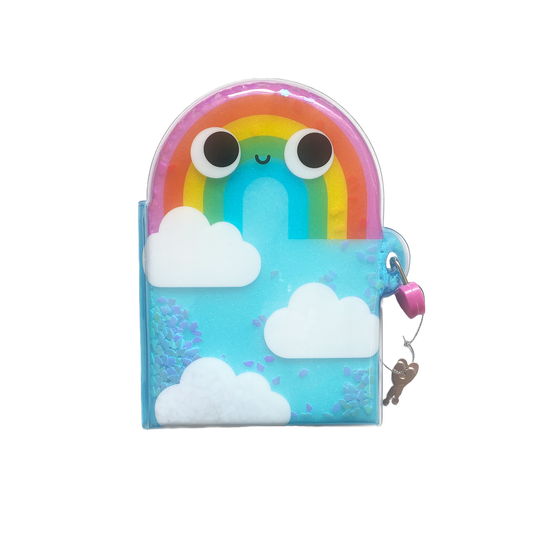 Rainbow Glitter Lockable Diary