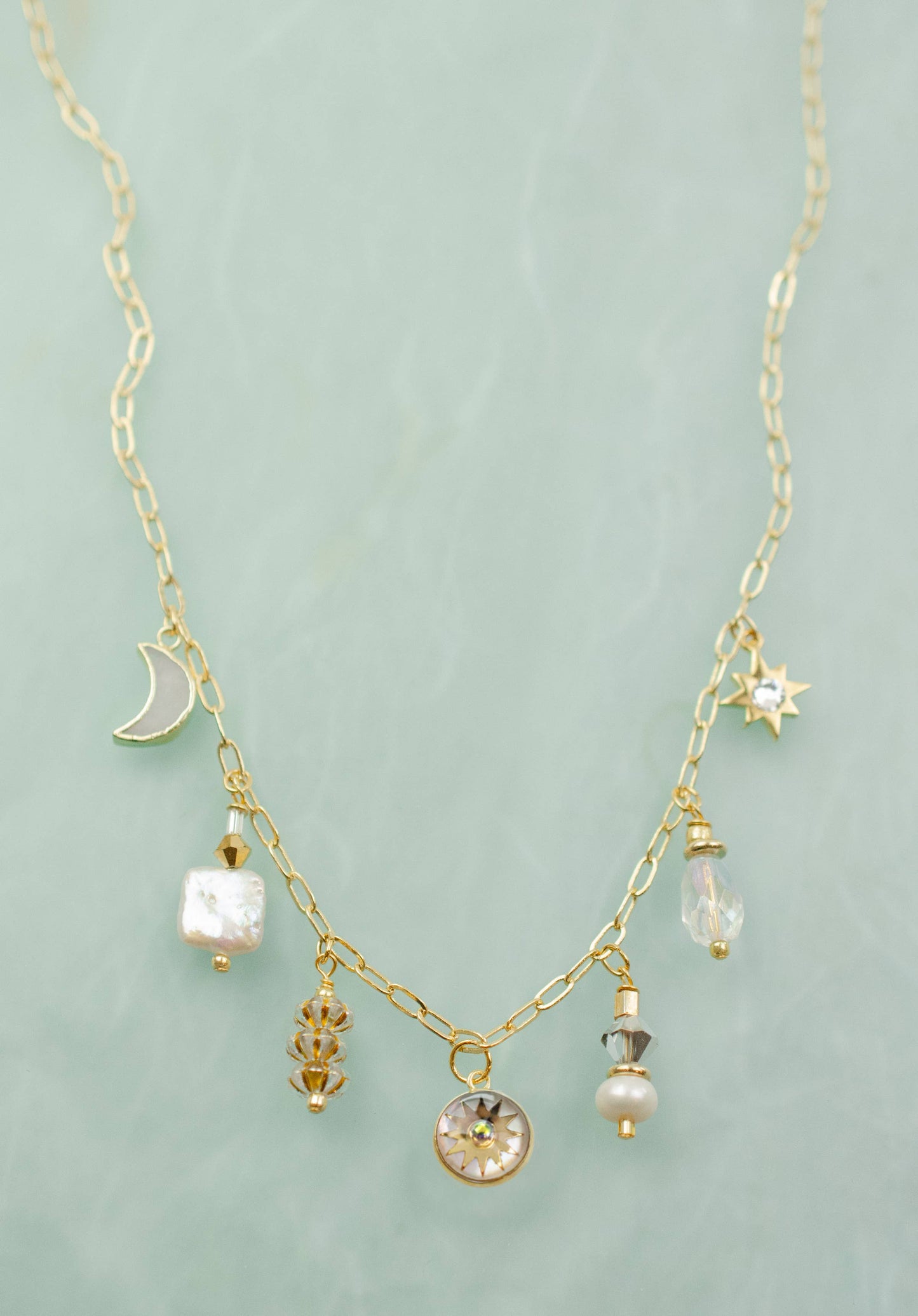 Apollo Pearl Charm Necklace