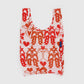 Reusable bag with red pattern on a white background