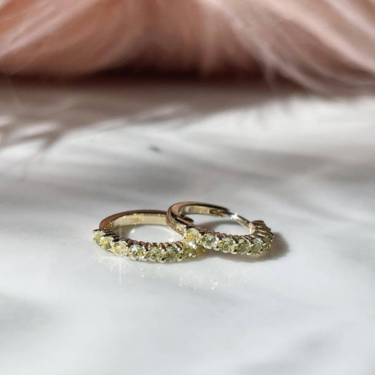 Peridot Savant 14kt Gold Hoops
