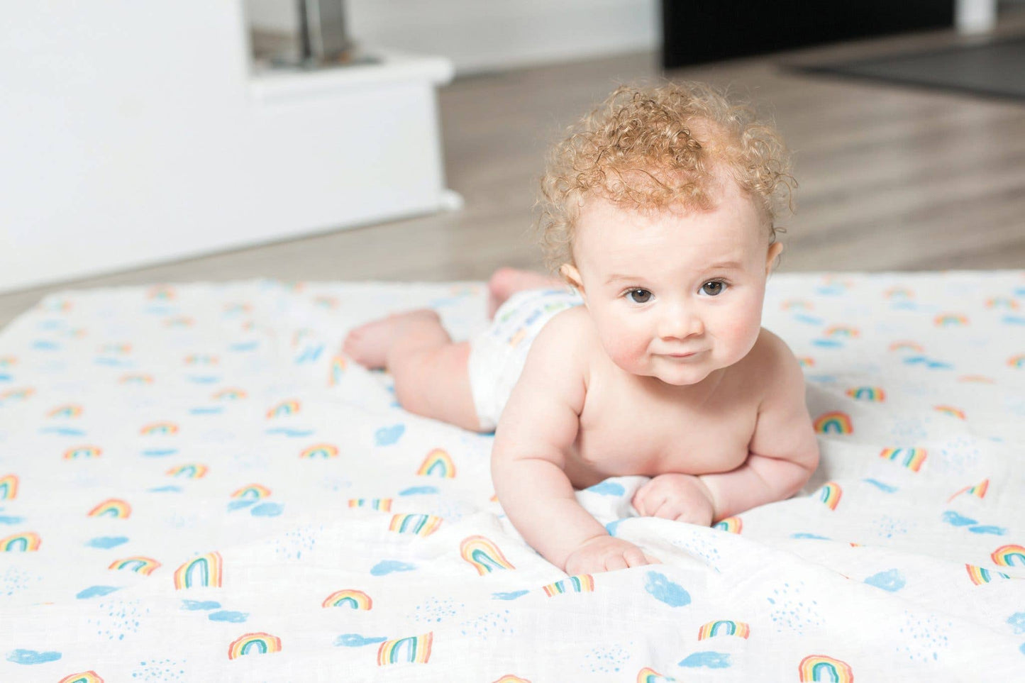 Rainbow Sky Lulujo Cotton Swaddle