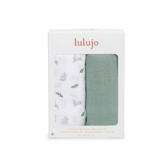 Bunnies & Ferns Lulujo Cotton Swaddles