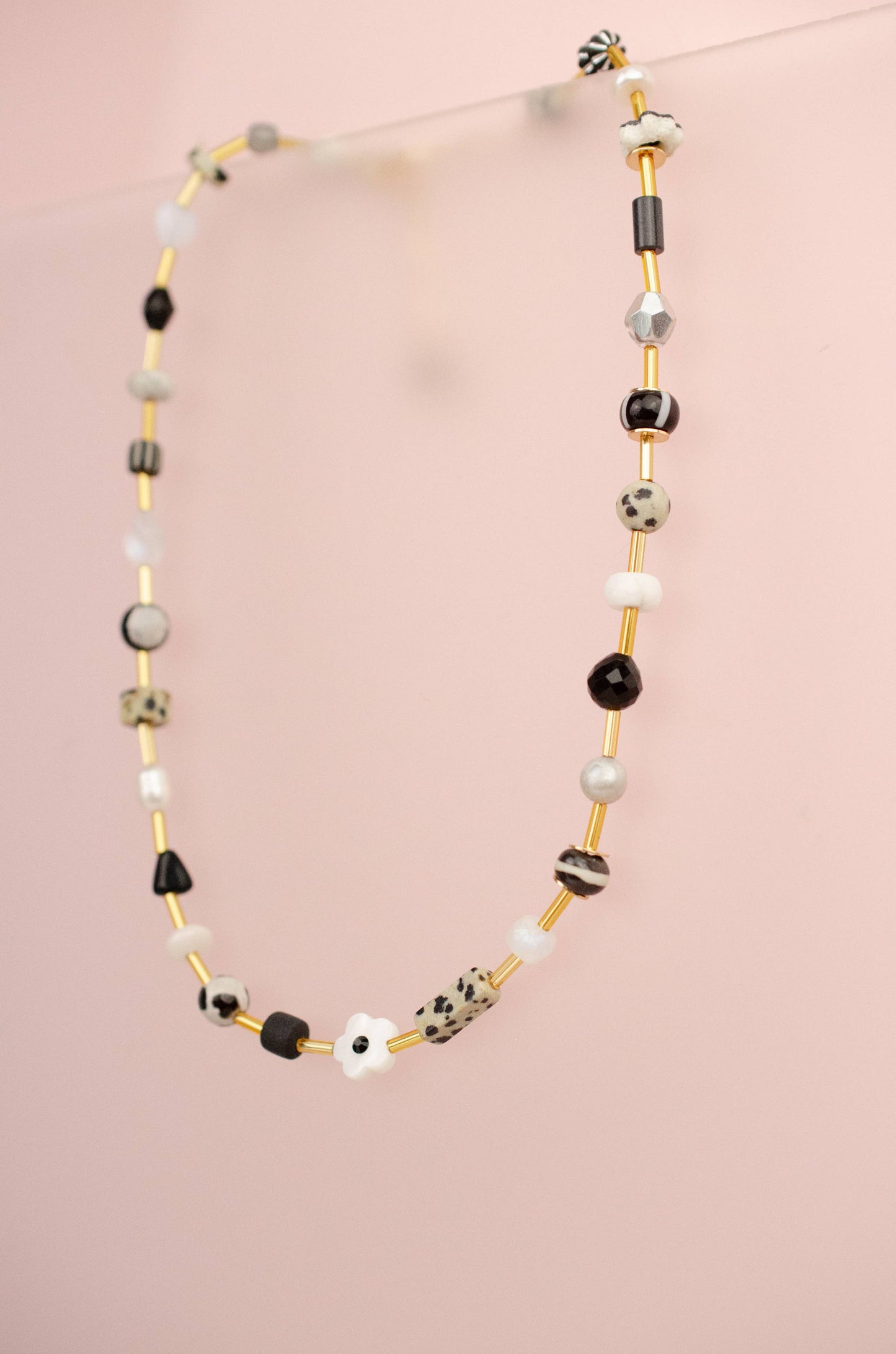 Black and White Beaded Necklace