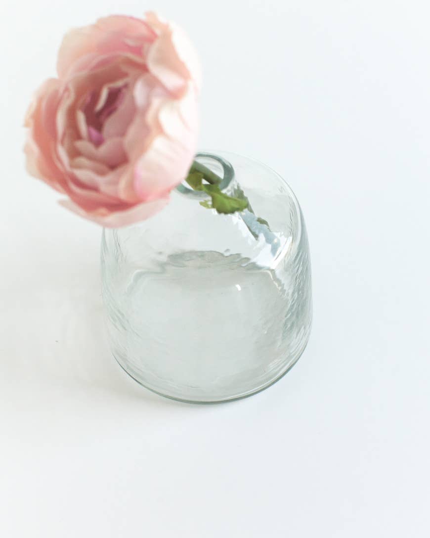 Bella Handblown Hammered Glass Bud Vase