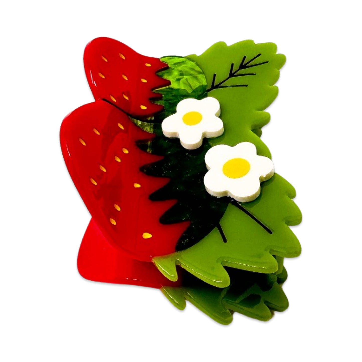 Strawberries and Flowers Hair Claw