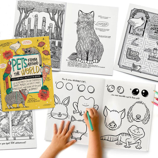 Pets Coloring + Activity: Jokes, Comics, Mazes + MORE