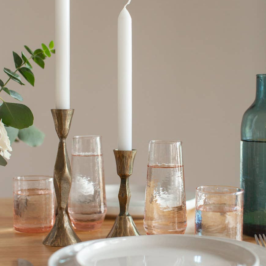 Handblown Hammered Champagne Flutes